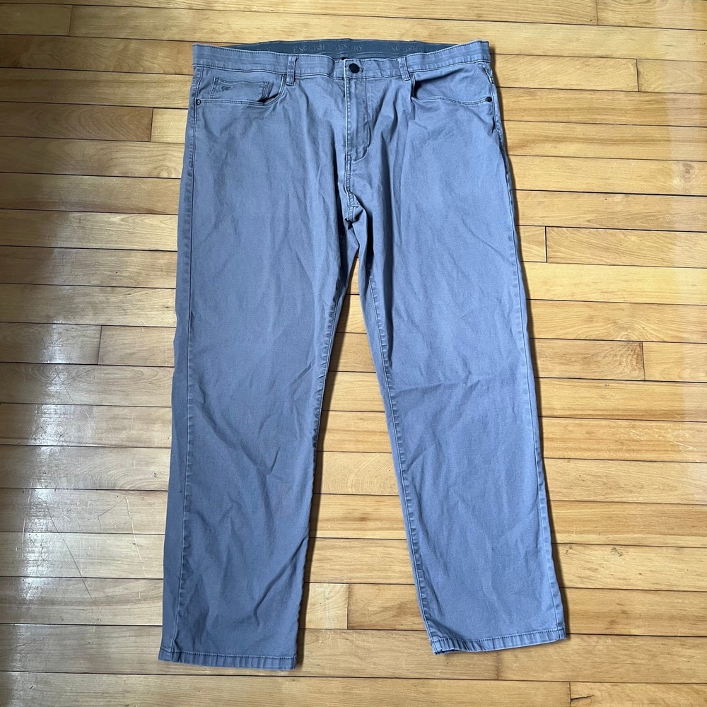 English Laundry Mens 5-Pocket Chino Pants Gray Straight Leg Stretch 38x30
